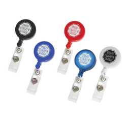 Round Retractable Badge Holder retractable badge holder, round badge reel, kids badge holder, fire department promotional items, EMS outreach giveaways, police department community handouts, children’s safety event items, first responder outreach tools