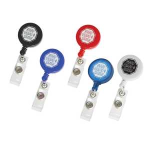Round Retractable Badge Holder retractable badge holder, round badge reel, kids badge holder, fire department promotional items, EMS outreach giveaways, police department community handouts, children’s safety event items, first responder outreach tools
