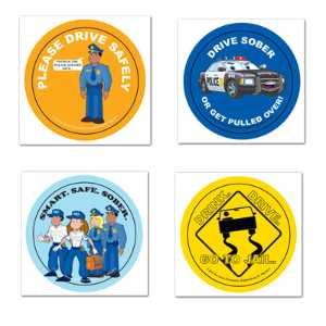 Safety Fun Stickers - Design 3 Police, safety product, educational, safety fun stickers, assorted, assorted design stickers, stickers, police stickers, custom assorted stickers, kid-friendly safety stickers, Night Out, school visits, community outreach events