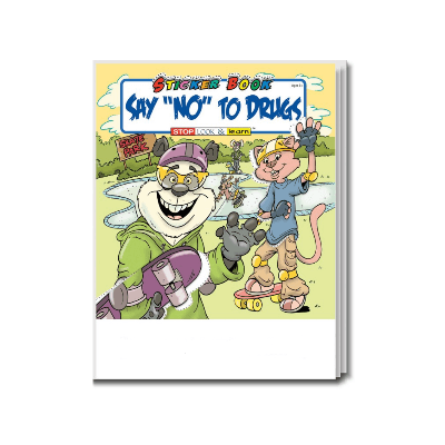 Say "NO" to Drugs Sticker Book - Stock police department, police coloring book, police activity book, Say NO,  police safety, community outreach
