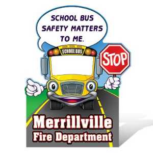 School Bus Photo Prop - 45" x 60" firefighting, fire safety product, fire prevention, cut outs, photo props, firefighter, photo prop, cut out, school bus photo prop, kids safety photo booth, fire department children’s giveaways, EMS outreach items, police department community event supplies, school safety promotional items, photo prop for kids, community safety handouts