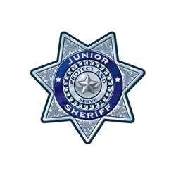 Silver 7-Point Sheriff Sticker Badge Police, safety product, educational, sticker police badge, police officer badge, stock badge, stock police badge, stock sticker badge, stock silver badge, junior sheriff badge, sheriff badge, 