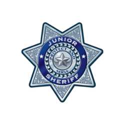 Silver 7-Point Sheriff Sticker Badge Police, safety product, educational, sticker police badge, police officer badge, stock badge, stock police badge, stock sticker badge, stock silver badge, junior sheriff badge, sheriff badge, 
