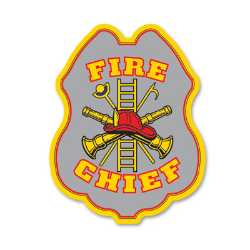 Silver Fire Chief Sticker Badge firefighting, fire safety product, fire prevention, plastic fire badge, firefighting badge