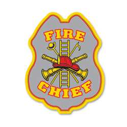 Silver Fire Chief Sticker Badge firefighting, fire safety product, fire prevention, plastic fire badge, firefighting badge