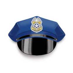 Silver Jr PC Shield w/ Silver Star Paper Police Hat police, educational, police hat, paper hat, kids hat, police department, police officer