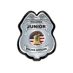 Silver Jr. Police Officer Badge Police, safety product, educational, plastic police badge, police officer badge, stock badge, stock police badge