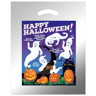 Reflective Ghost w/ Pumpkin Halloween Bag