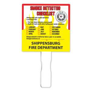 Smoke Detector Checklist Hand Fan smoke detector checklist fan, fire safety hand fan, fire department giveaways, EMS community outreach, police department event supplies, children’s fire safety items, smoke alarm education, fire prevention week materials