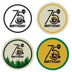Smokey Bear 75th 2" Round Sticker - Assorted Designs firefighting, fire safety product, fire prevention, smokey bear, smokey, sticker, fire warden