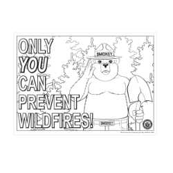 Smokey Bear Color-me Poster firefighting, fire safety product, fire prevention, smokey, smokey bear, color me, color me poster, card stock, poster, smokey color me, smokey poster, color