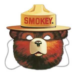 Smokey Bear Mask firefighting, fire safety product, fire prevention, smokey, smokey bear, mask, smokey mask, card stock, elastic, Smokey Bear mask, wildfire prevention giveaway, fire department kids handouts, EMS community outreach, police department event supplies, children’s fire safety items, public-education materials, Smokey Bear promotional items