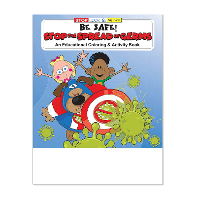 Stock Coloring Book - Be Safe: Stop the Spread of Germs  Safety, flu, cough, sneezing, Covid-19, common cold, firefighting, fire safety product, fire prevention product, firefighting coloring book, firefighting activity book, fire safety coloring book, fire safety activity book, fire prevention coloring book, fire prevention activity book