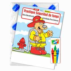 Stock Coloring Book Fun Pack - Practice Fire Safety - Spanish Version firefighting, fire safety product, fire prevention product, firefighting coloring book, firefighting activity book, fire safety coloring book, fire safety activity book, fire prevention coloring book, fire prevention activity book