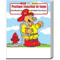 Stock Coloring Book - Practice Fire Safety - Spanish Version firefighting, fire safety product, fire prevention product, firefighting coloring book, firefighting activity book, fire safety coloring book, fire safety activity book, fire prevention coloring book, fire prevention activity book