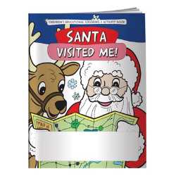 Stock Coloring Book - Santa Visited Me! Merry, Christmas, Holiday, children, educational, coloring, activity, book, safety