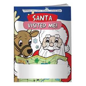 Stock Coloring Book - Santa Visited Me! Merry, Christmas, Holiday, children, educational, coloring, activity, book, safety