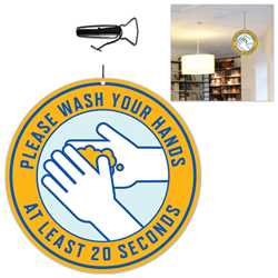 Wash Your Hands Cardboard Ceiling Signs Stand 6 Apart, Covid-19, colds, be smart, social distancing 