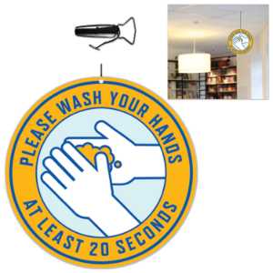 Wash Your Hands Cardboard Ceiling Signs Stand 6' Apart, Covid-19, colds, be smart, social distancing 