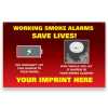 Working Smoke Alarms - Custom Banner 37.5" x 60"     firefighting, fire safety product, fire prevention, vinyl banner, indoor use, outdoor use, banner, imprinted, custom, department name, smoke alarm safety