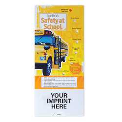Your Childs Safety at School Pocket Slider safety at school, slide charts, bus safety, school safety slide chart, child safety education, kids emergency preparedness, fire department children’s items, EMS outreach supplies, police department kids giveaways, school safety promotional items, community safety handouts, fire prevention week materials