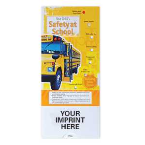 Your Child's Safety at School Pocket Slider safety at school, slide charts, bus safety, school safety slide chart, child safety education, kids emergency preparedness, fire department children’s items, EMS outreach supplies, police department kids giveaways, school safety promotional items, community safety handouts, fire prevention week materials