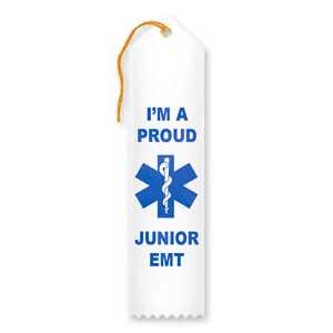 Junior EMT Award Ribbon Junior EMT ribbon, EMT award ribbon, kids emergency-response giveaway, fire department promotional items, EMS community outreach, police event giveaways, children’s safety education materials, public-education incentives