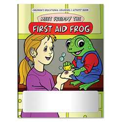 Stock Coloring Book - Meet Freddy the First Aid Frog firefighting, fire safety product, fire prevention product, firefighting coloring book, firefighting activity book, fire safety coloring book, fire safety activity book, fire prevention coloring book, fire prevention activity book
