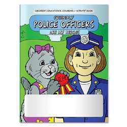 Stock Coloring Book - Friendly Police Officer are My Heroes firefighting, fire safety product, fire prevention product, firefighting coloring book, firefighting activity book, fire safety coloring book, fire safety activity book, fire prevention coloring book, fire prevention activity book