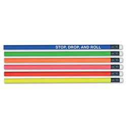 Neon Pencils - Custom Imprinted firefighting, fire safety product, fire prevention, fire safety pencil, fire prevention pencil, firefighting pencil, wooden pencils, fire department pencil, neon pencil