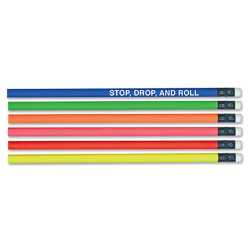Neon Pencils - Custom Imprinted firefighting, fire safety product, fire prevention, fire safety pencil, fire prevention pencil, firefighting pencil, wooden pencils, fire department pencil, neon pencil