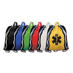 Reflective Drawstring BackPack firefighting, fire safety product, fire prevention, drawstring backpack, firefighting drawstring backpack, reflective backpack, reflective drawstring backpack