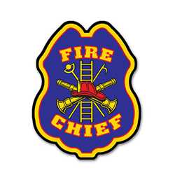 Blue Fire Chief Plastic Clip-On Badge firefighting, fire safety product, fire prevention, plastic fire badge, firefighting badge