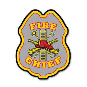 Silver Fire Chief Plastic Clip-On Badge firefighting, fire safety product, fire prevention, plastic fire badge, firefighting badge