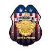Jr. FF Gold Serve & Protect Plastic Clip-On Badge fire fighting, fire safety product, fire prevention hats, plastic fire badge, fire fighting badge