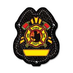 Imprinted Maltese w/Axe Plastic Clip-On Badge firefighting, fire safety product, fire prevention, plastic fire badge, firefighting badge, maltese badge
