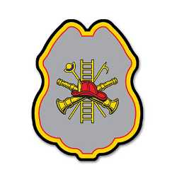 Imprinted FF Scramble Silver Plastic Clip-On Badge firefighting, fire safety product, fire prevention, plastic fire badge, firefighting badge, custom badge, custom firefighter badge