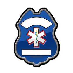 Imprinted Star of Life Plastic Clip-On Badge firefighting, fire safety product, fire prevention, plastic fire badge, firefighting badge, EMT badge