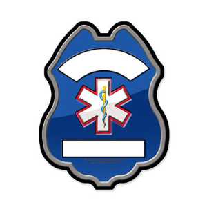Imprinted Star of Life Plastic Clip-On Badge firefighting, fire safety product, fire prevention, plastic fire badge, firefighting badge, EMT badge