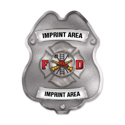 IS10 - Imprinted Silver Maltese Cross Sticker Badge