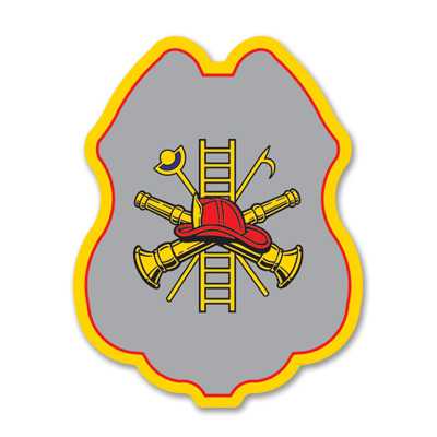 IS28 - Imprinted FF Scramble Silver Sticker Badge