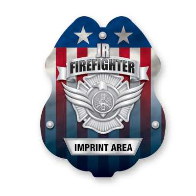 IS4 - Imprinted Jr. FF Silver Sticker Badge