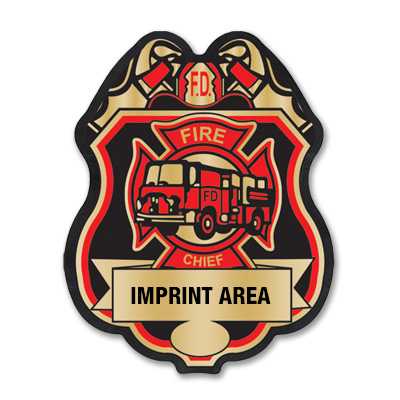 IS54 - Imprinted Red and Gold Member Fire Department Sticker Badge