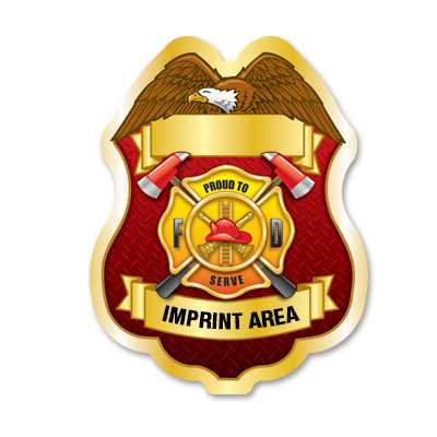 IS7 - Imprinted Proud To Serve Gold Sticker Badge