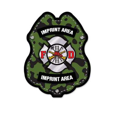 IS83 - Imprinted Army Green Camo Sticker Badge