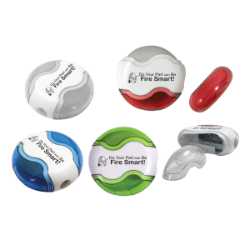 Round Pencil Sharpener w/ Eraser  firefighting, fire safety product, fire prevention, sharpeners, flip top sharpeners, pencil sharpener, round sharpener, erasers and sharpeners, pencil sharpener with eraser, kids school supplies, fire safety giveaways, community event handouts, fire department children’s items, EMS outreach supplies, police department kids giveaways, educational school tools, fire prevention week items